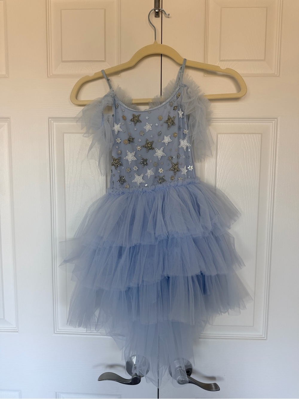 Tutu Du Monde Sparkling Light Blue Star Tulle Costume Dress for Kids Size 6-7